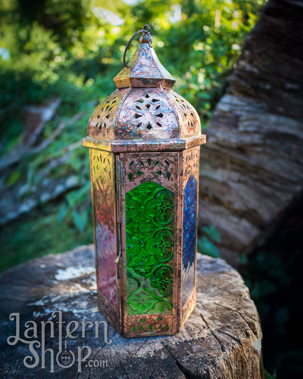 Distressed Copper Tower Lantern