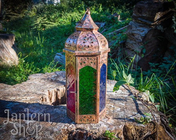 Distressed Copper Tower Lantern