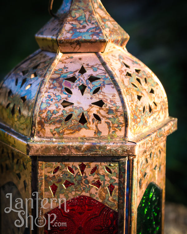 Distressed Copper Tower Lantern