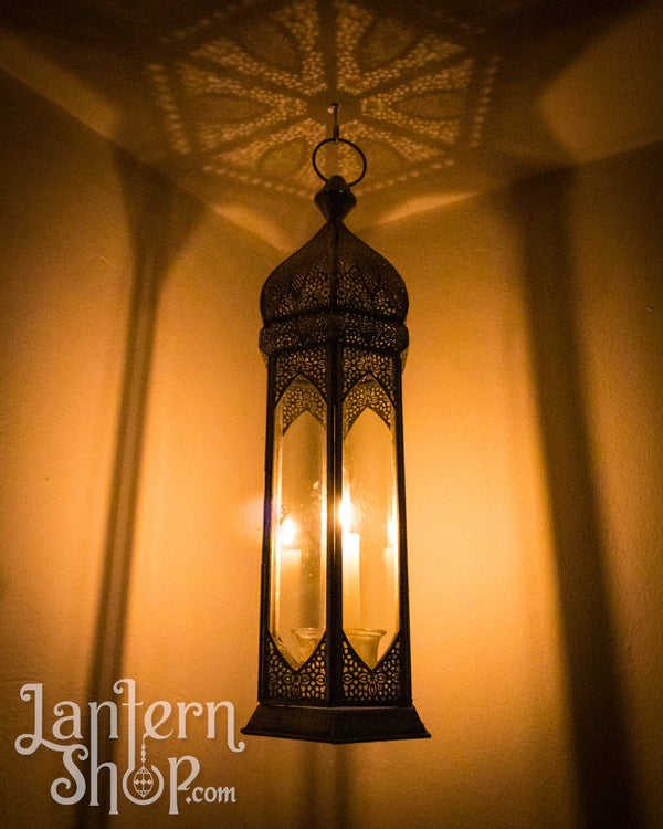 Silver needlepoint tower lantern