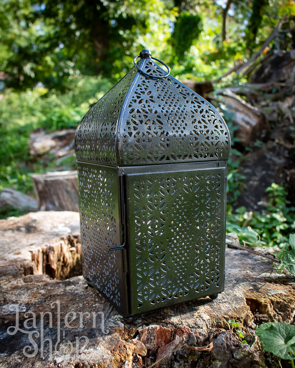 Black and silver birdcage lantern