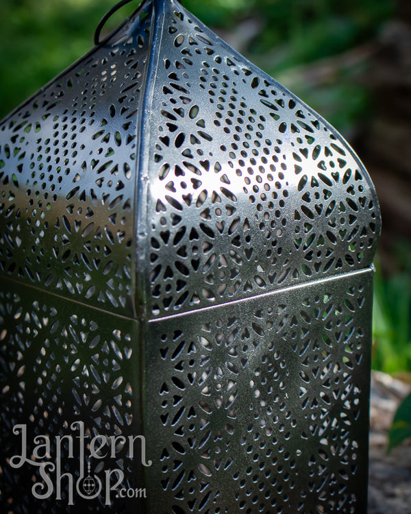 Black and silver birdcage lantern